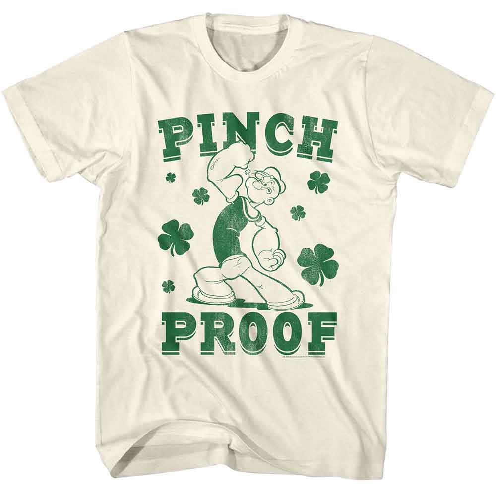 Popeye - Pinch Proof - American Classics - Solid Off-White Adult Short Sleeve T-Shirt
