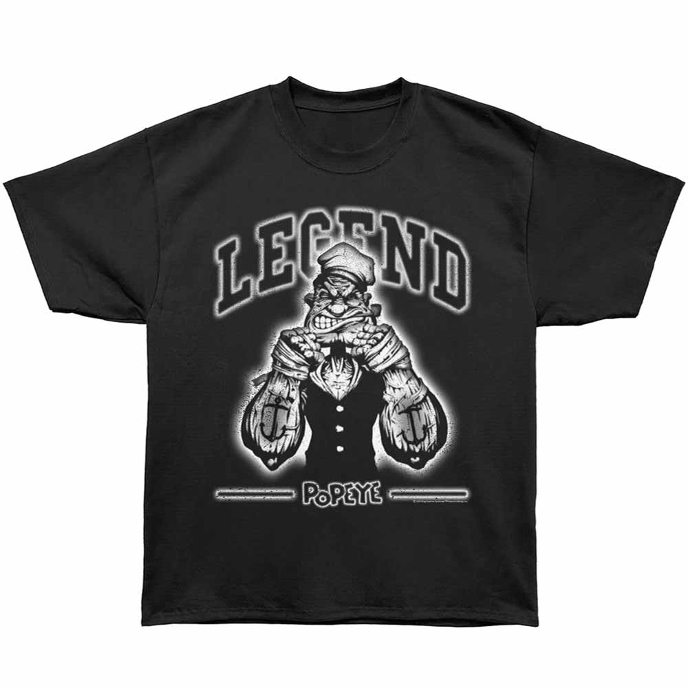 Popeye - Legend - Bronx Oversized Short Sleeve T-Shirt - Front Print - Black