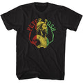 Peter Tosh - Rasta Colors - American Classics - Solid Black Adult Short Sleeve T-Shirt