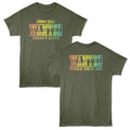 Peter Tosh - Wanted World Tour - 2-Sided Print Adult Short Sleeve Solid T-Shirt - Military Green