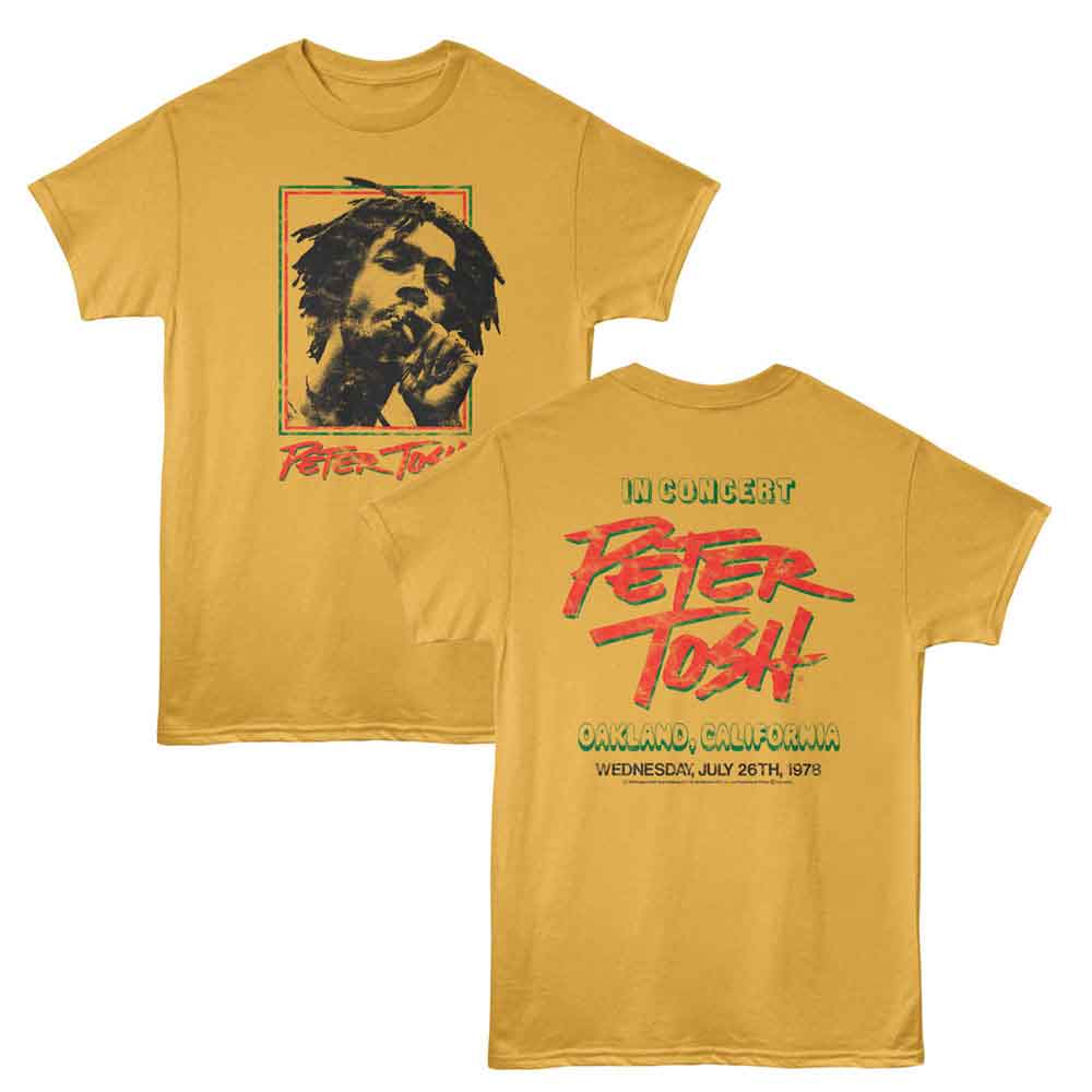 Peter Tosh - Oakland 78 - 2-Sided Print Adult Short Sleeve Solid T-Shirt - Ginger