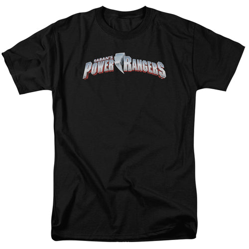 Power Rangers - New Logo - Adult Unisex Short Sleeve T-Shirt - Black