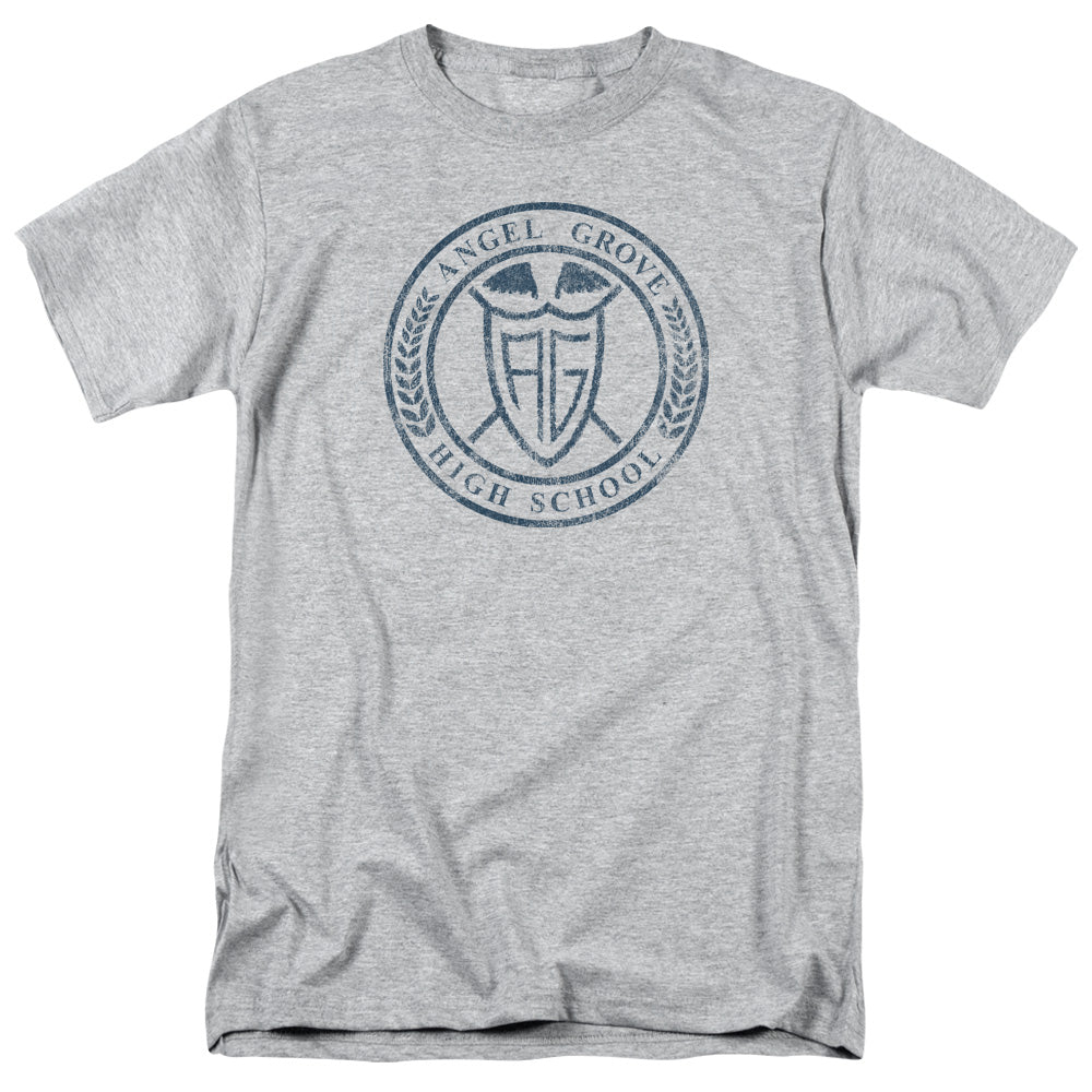 Power Rangers - Angel Grove Hs - Adult Unisex Short Sleeve T-Shirt - Gray