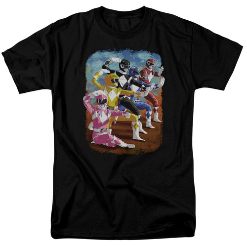 Power Rangers - Impressionist Rangers - Adult Unisex T-Shirt - Black