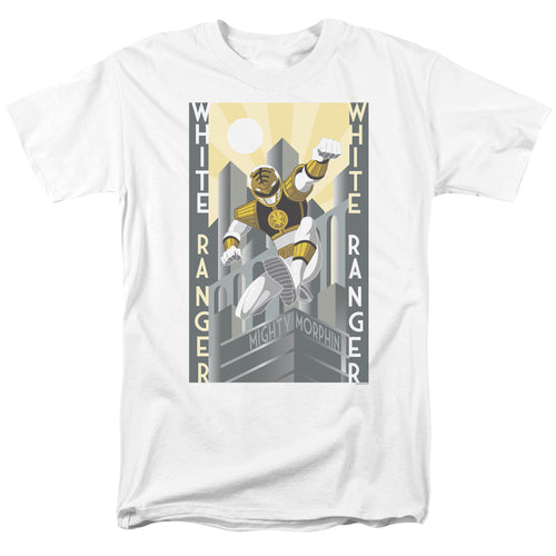 Power Rangers - White Ranger Duo - Adult Unisex Short Sleeve T-Shirt - White