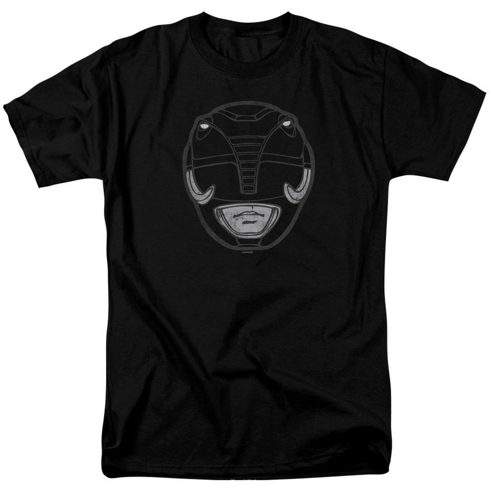 Power Rangers - Black Ranger Mask - Adult Unisex Short Sleeve T-Shirt - Black