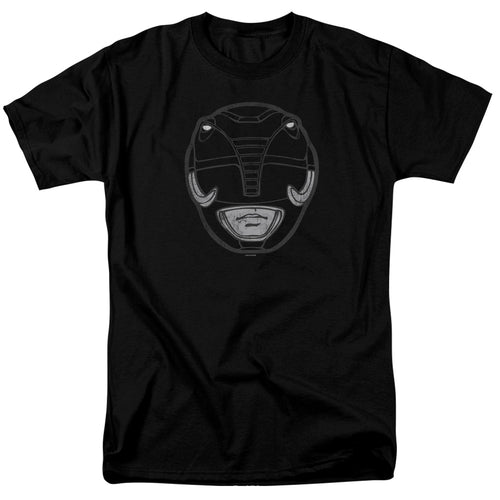 Power Rangers - Black Ranger Mask - Adult Unisex Short Sleeve T-Shirt - Black
