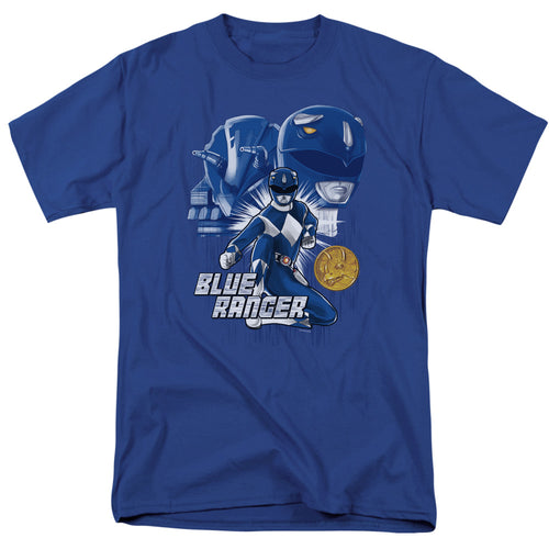Power Rangers - Blue Ranger - Adult Unisex Short Sleeve T-Shirt - Blue