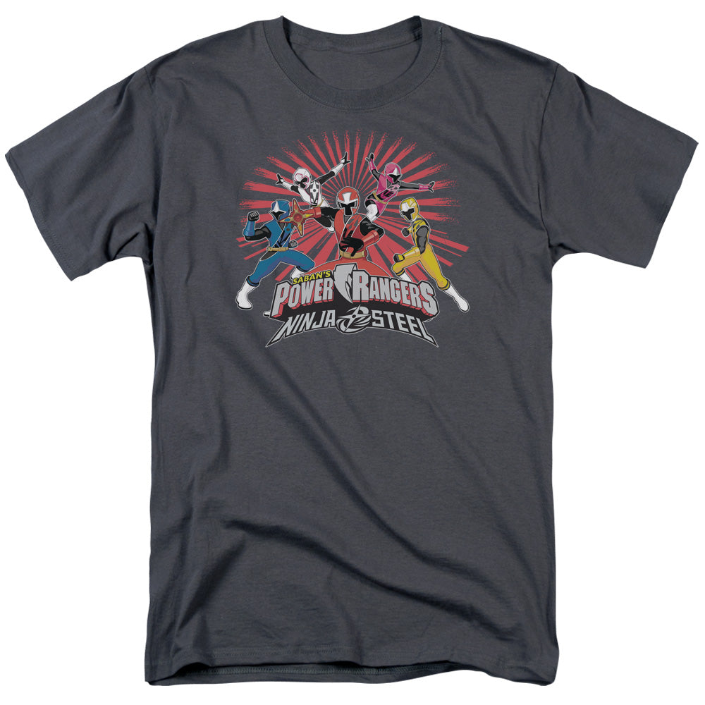 Power Rangers - Ninja Blast - Adult Unisex Short Sleeve T-Shirt - Gray
