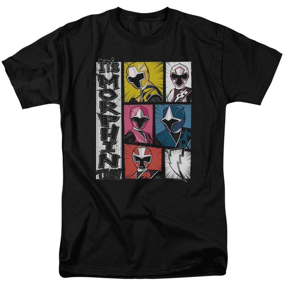 Power Rangers - Its Morphin Time - Adult Unisex Short Sleeve T-Shirt - Black