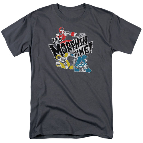 Power Rangers - Panels - Adult Unisex Short Sleeve T-Shirt - Gray
