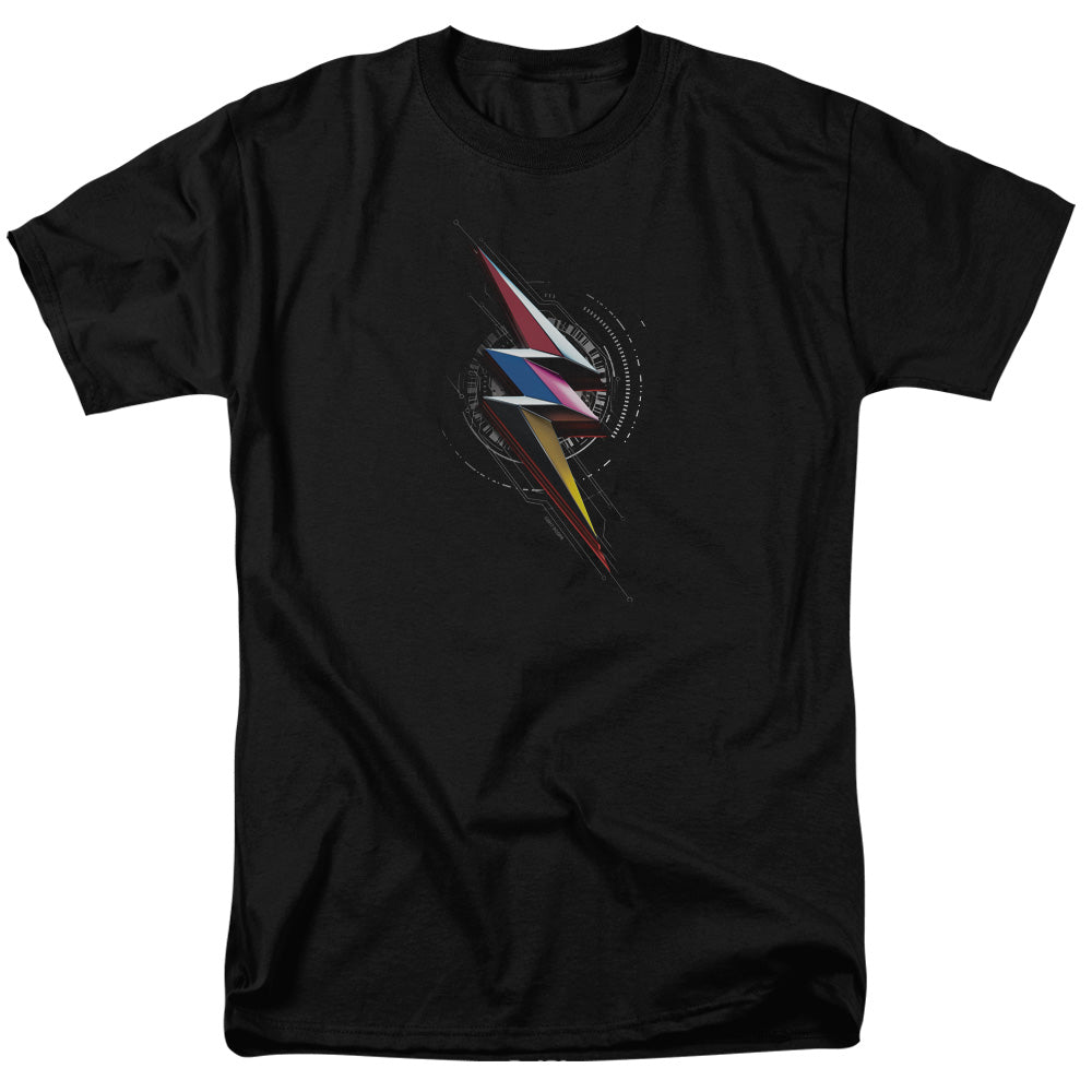 Power Rangers - Bolt Sigil - Adult Unisex Short Sleeve T-Shirt - Black