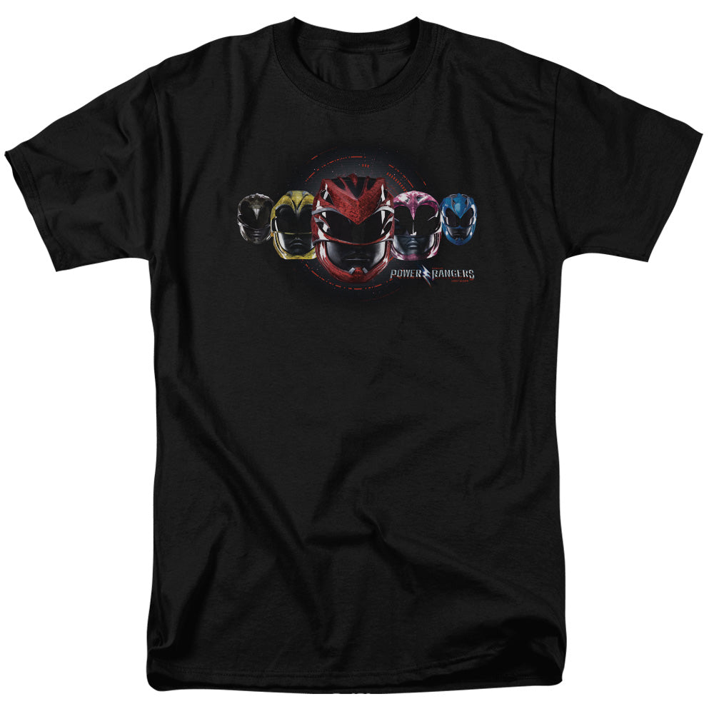 Power Rangers - Head Group - Adult Unisex Short Sleeve T-Shirt - Black