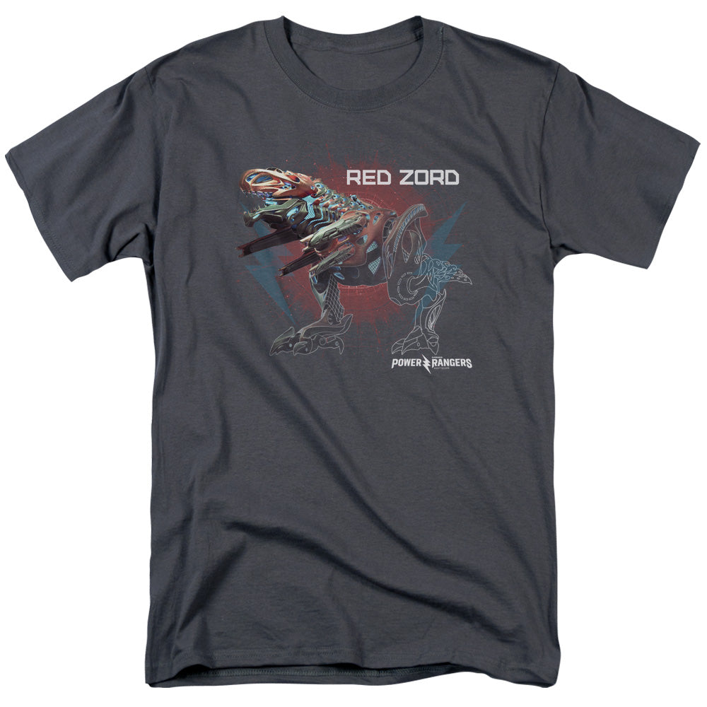 Power Rangers - Red Zord - Adult Unisex Short Sleeve T-Shirt - Gray