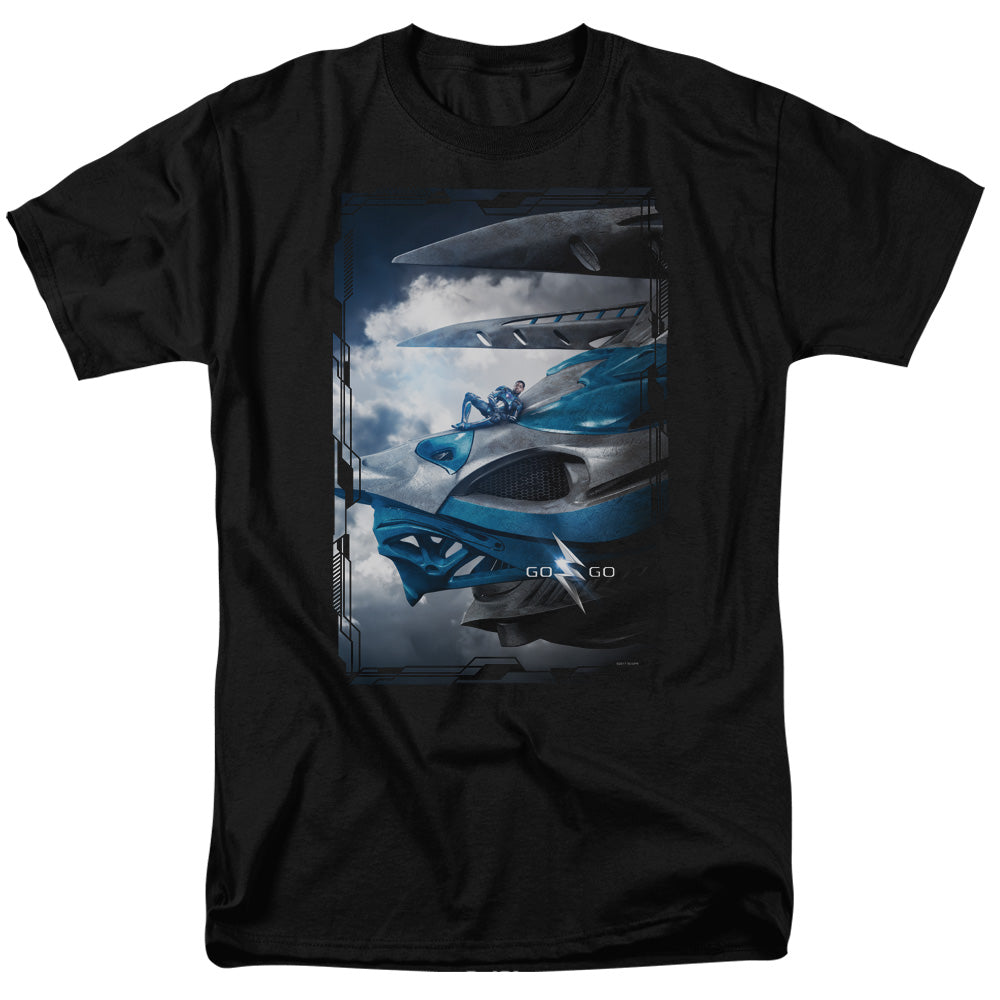 Power Rangers - Blue Zord Poster - Adult Unisex Short Sleeve T-Shirt - Black