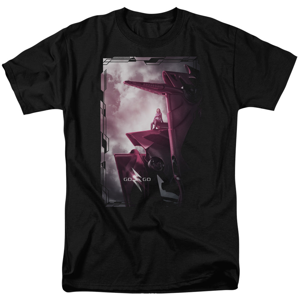 Power Rangers - Pink Zord Poster - Adult Unisex Short Sleeve T-Shirt - Black