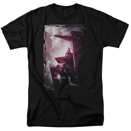 Power Rangers - Pink Zord Poster - Adult Unisex Short Sleeve T-Shirt - Black