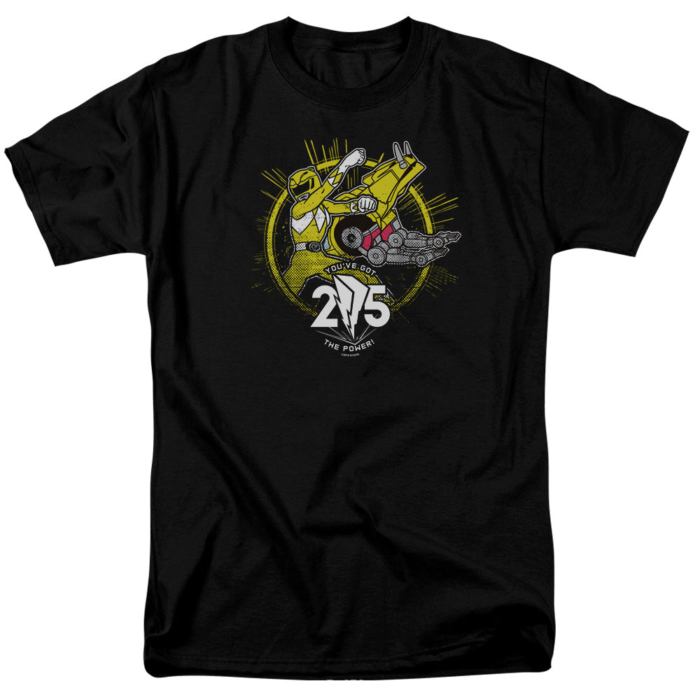 Power Rangers - Yellow 25 - Adult Unisex Short Sleeve T-Shirt - Black