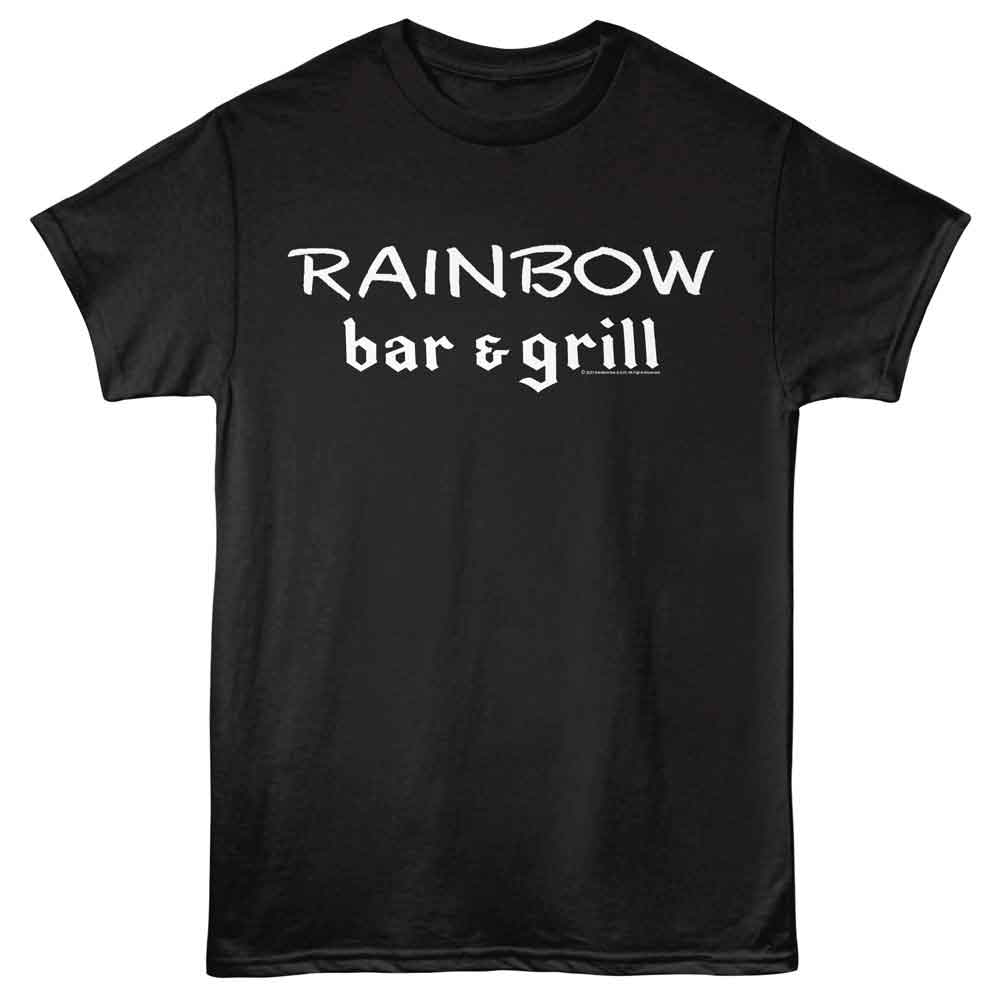 Rainbow Bar And Grill - Logo - Front Print Adult Short Sleeve Solid T-Shirt - Black