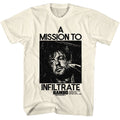 Rambo - Mission To Infiltrate - American Classics - Solid Off-White Adult Short Sleeve T-Shirt