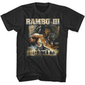 Rambo - 3 Chopper Poster - Officially Licensed - Gray Solid Front Print Adult Short Sleeve T-Shirt