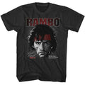 Rambo - First Blood Part 2 Portrait - Officially Licensed - Gray Solid Front Print Adult Short Sleeve T-Shirt