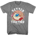 Ren And Stimpy - Better Together - American Classics - Graphite Heather Adult Short Sleeve T-Shirt
