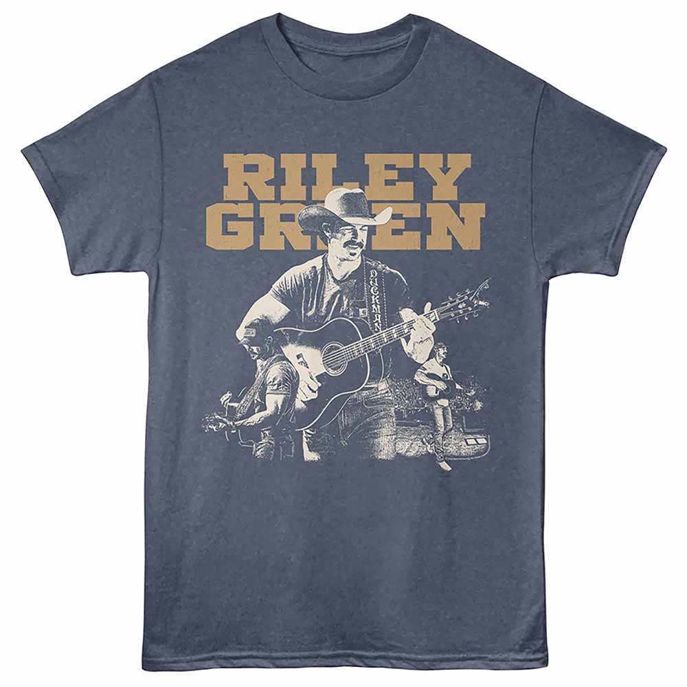 Riley Green - Midnight - Front Print Adult Short Sleeve Heather T-Shirt - Navy Heather
