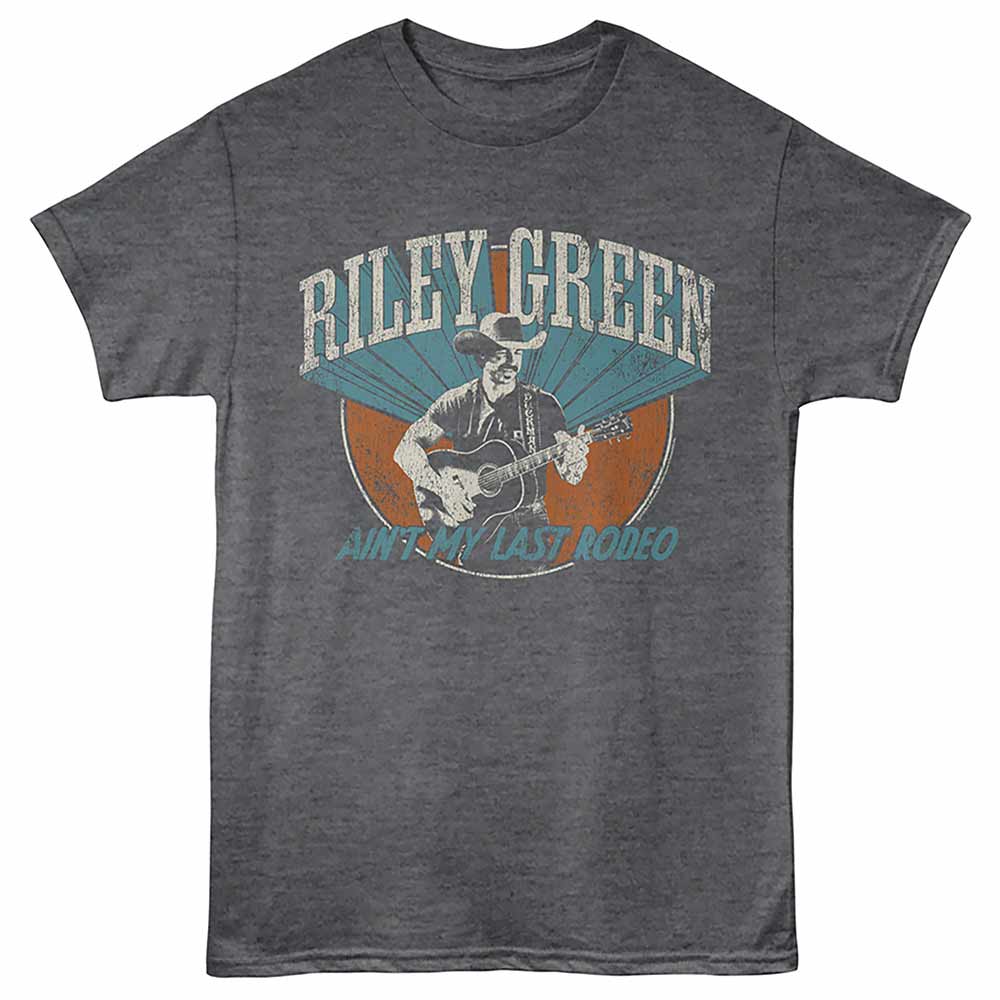Riley Green - Last Rodeo - Front Print Adult Short Sleeve Heather T-Shirt - Black Heather