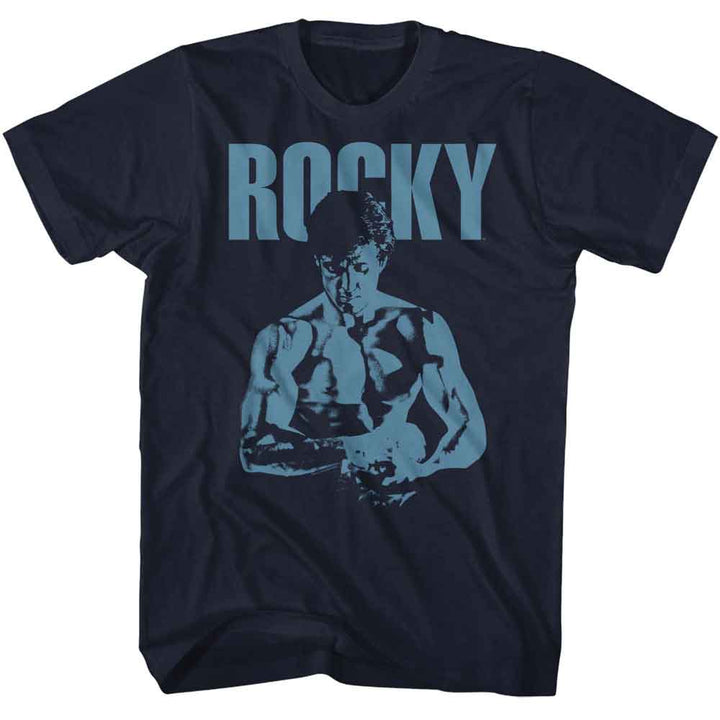 Rocky - Blue Ish - Officially Licensed American Classics - Front Print Solid Adult Short Sleeve T-Shirt