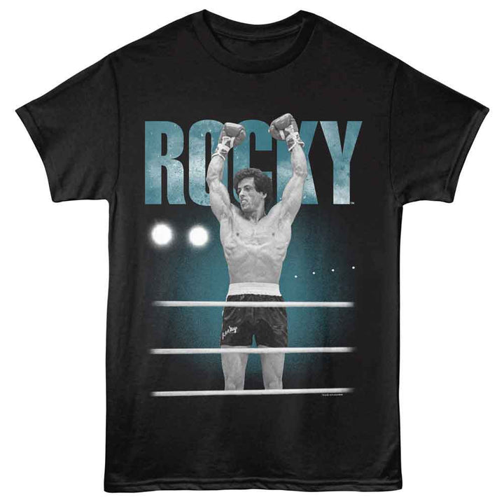 Rocky - The Champ - Officially Licensed - Black Solid Front Print Adult Short Sleeve T-Shirt