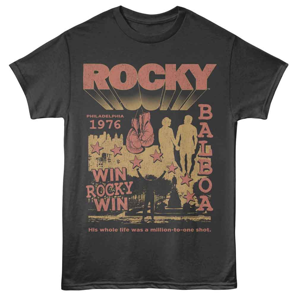 Rocky - Million To One - Gray - Front Print Solid Adult Unisex Short Sleeve T-Shirt