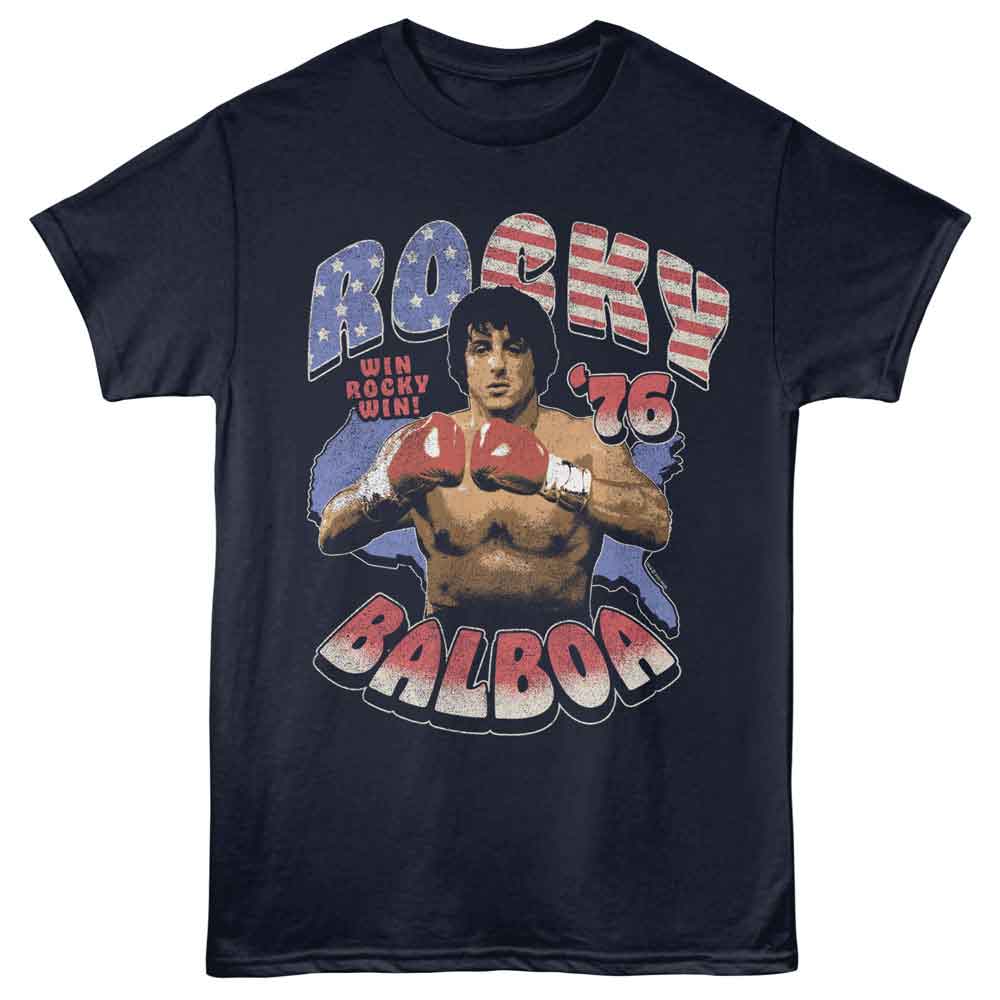 Rocky - Americana 76 - Solid Adult Unisex Short Sleeve T-Shirt - Navy