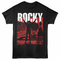 Rocky - 50th Anniversary Philadelphia - Front Print Adult Short Sleeve Solid T-Shirt - Black