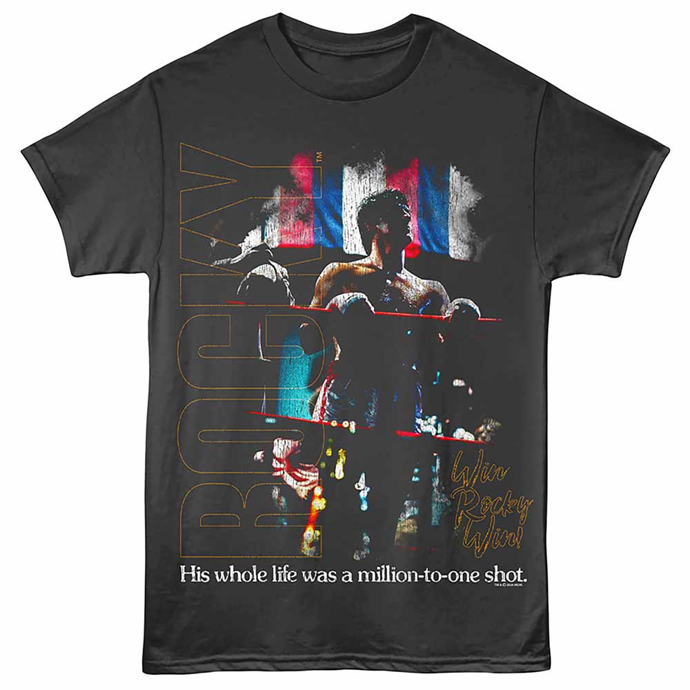Rocky - Million To One - Front Print Adult Short Sleeve Solid T-Shirt - Smoke