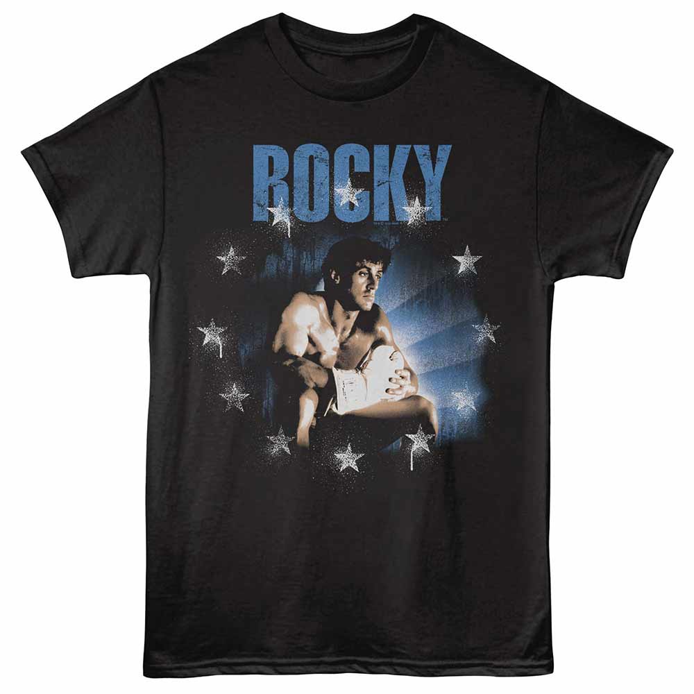 Rocky - Lightning And Stars - Adult Unisex Short Sleeve T-Shirt - Black