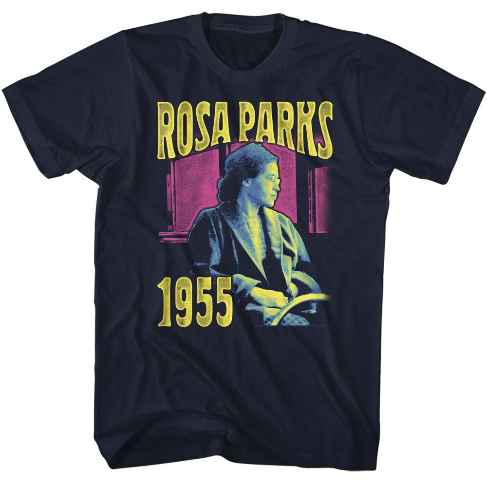 Rosa Parks - Bright - American Classics - Solid Blue Adult Short Sleeve T-Shirt