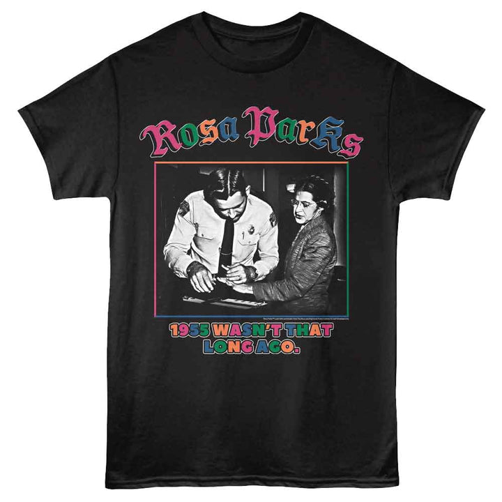 Rosa Parks - That Long Ago - Black - Front Print Solid Adult Unisex Short Sleeve T-Shirt