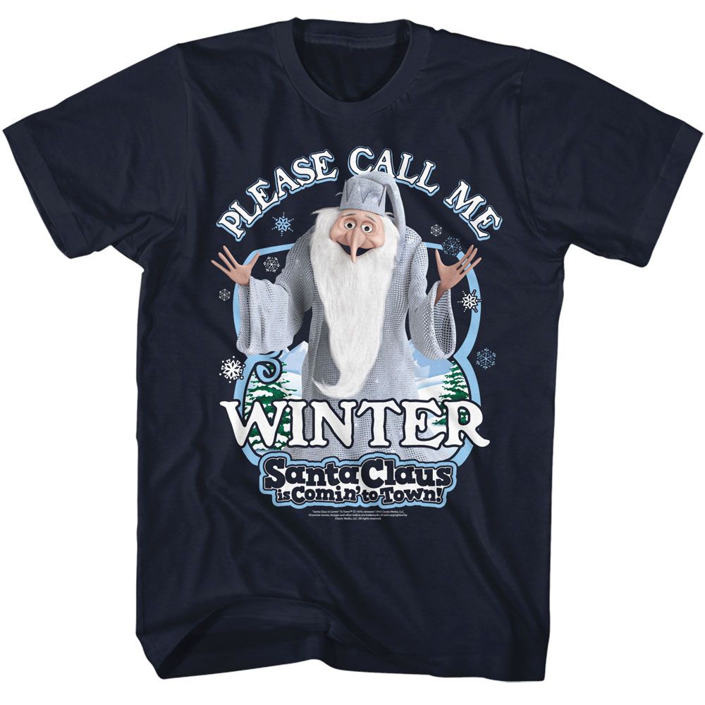 Santa Claus Is Coming To Town - Santa Winter - American Classics - Solid Blue Adult Short Sleeve T-Shirt