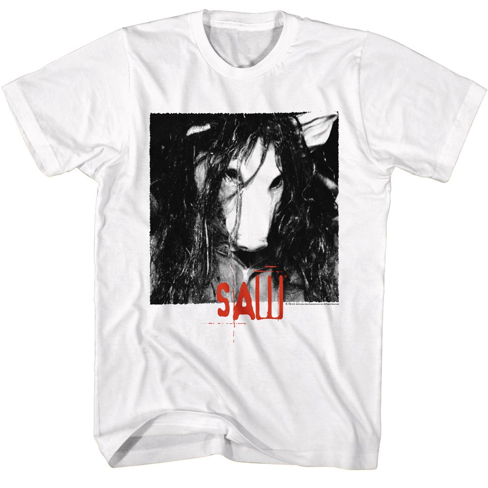 Saw - Pig Mask - American Classics - Solid White Adult Short Sleeve T-Shirt