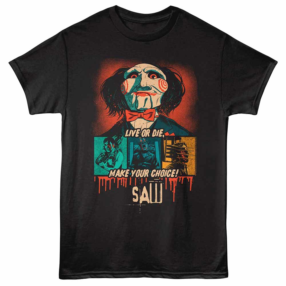 Saw - Retro Comp - Adult Unisex Short Sleeve T-Shirt - Black