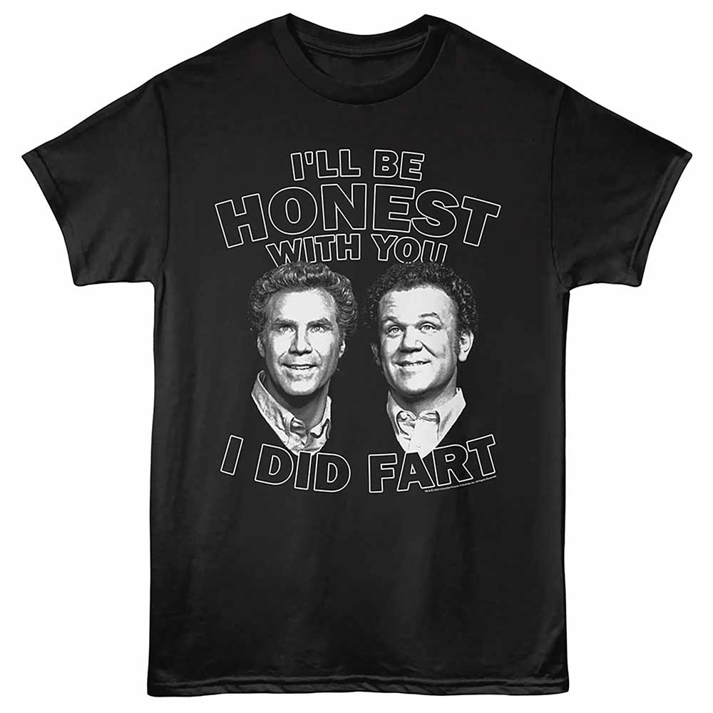 Step Brothers - Step Bros Honest Fart - Front Print Adult Short Sleeve Solid T-Shirt - Black