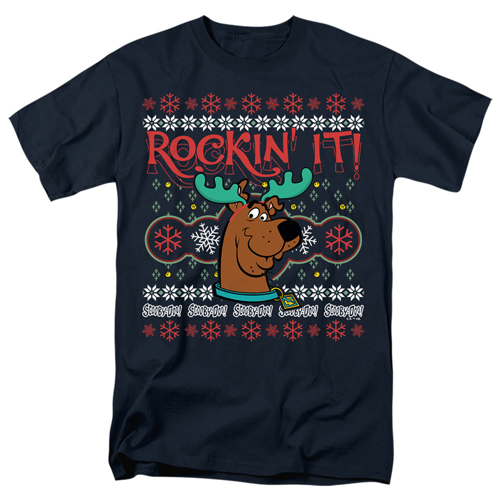 Scooby-Doo! - Rockin' It Ugly Christmas - Adult Unisex T-Shirt - Blue
