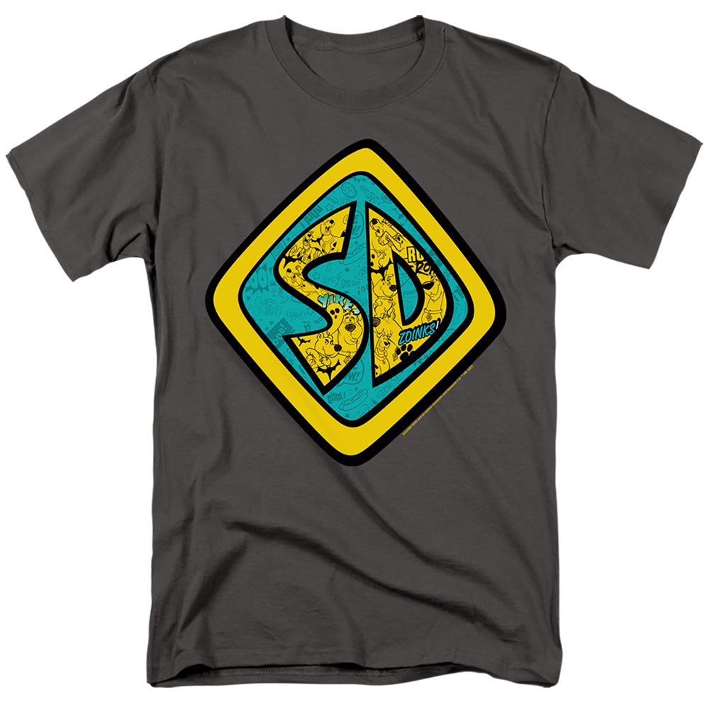Scooby-Doo! - Badge - Adult Unisex Short Sleeve T-Shirt - Gray