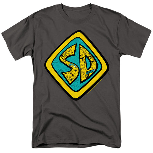 Scooby-Doo! - Badge - Adult Unisex Short Sleeve T-Shirt - Gray