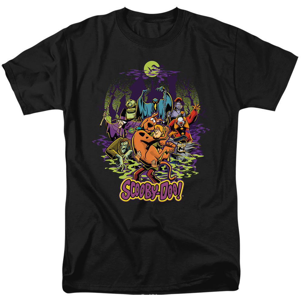 Scooby-Doo! - And Shaggy Chased By Monsters - Adult Unisex T-Shirt - Black