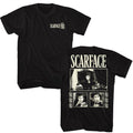 Scarface - Three Photos W Roses - Officially Licensed 2-Sided Print Adult Short Sleeve T-Shirt