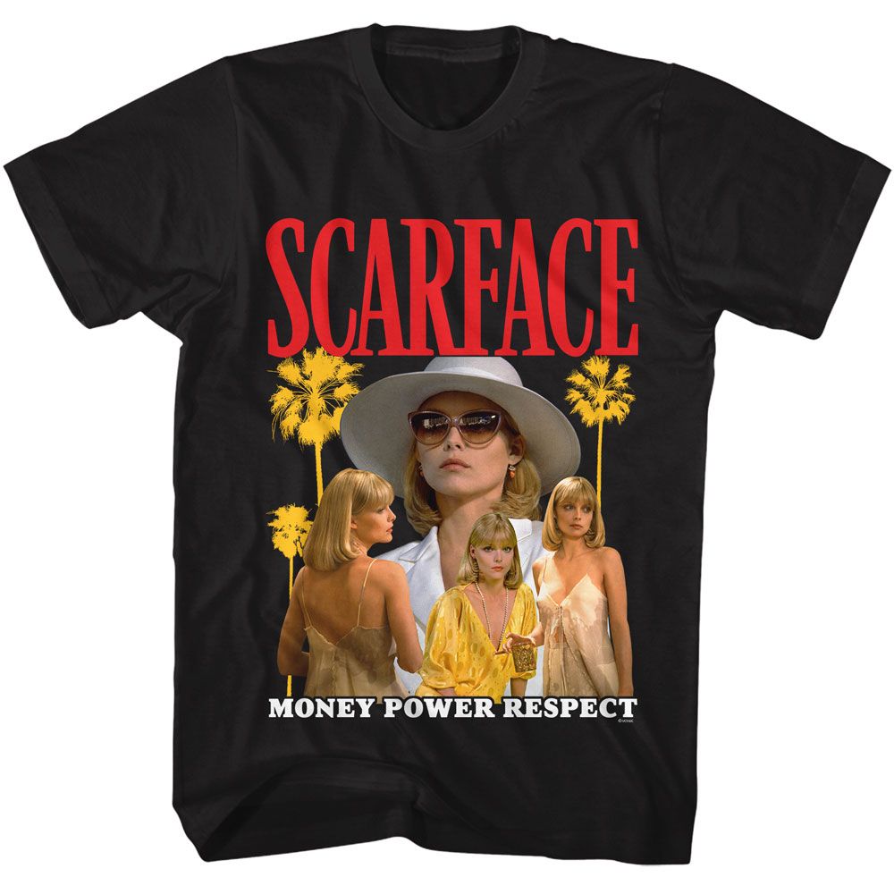 Scarface Elvira Money Power Respect American Classics Adult Short Sleeve T-Shirt