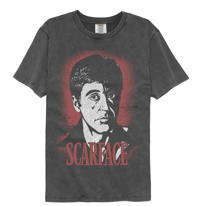 Scarface - Face - American Classics - Gray Solid Adult Short Sleeve Comfort Color T-Shirt