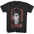 Scarface - Face - Officially Licensed - Gray Solid Front Print Adult Short Sleeve T-Shirt